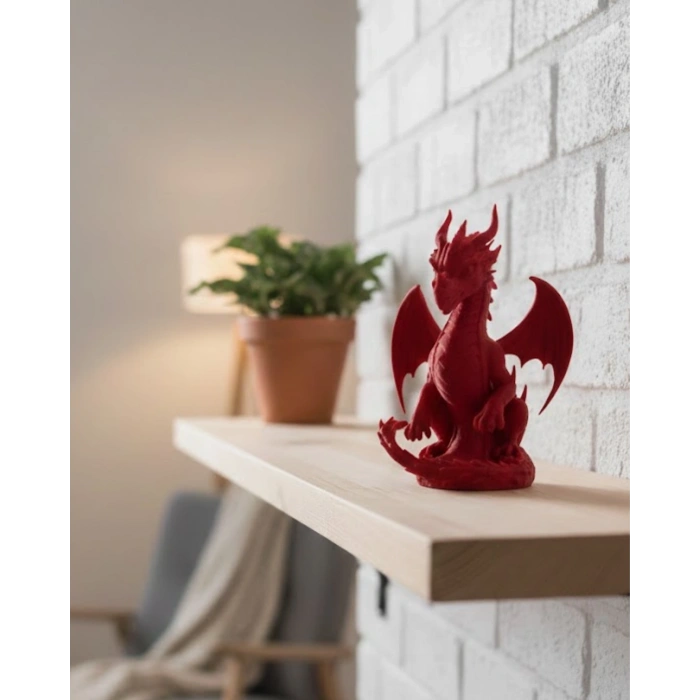 12 Cm Kırmızı Ejderha Figürü Koleksiyonluk Dekoratif Biblo