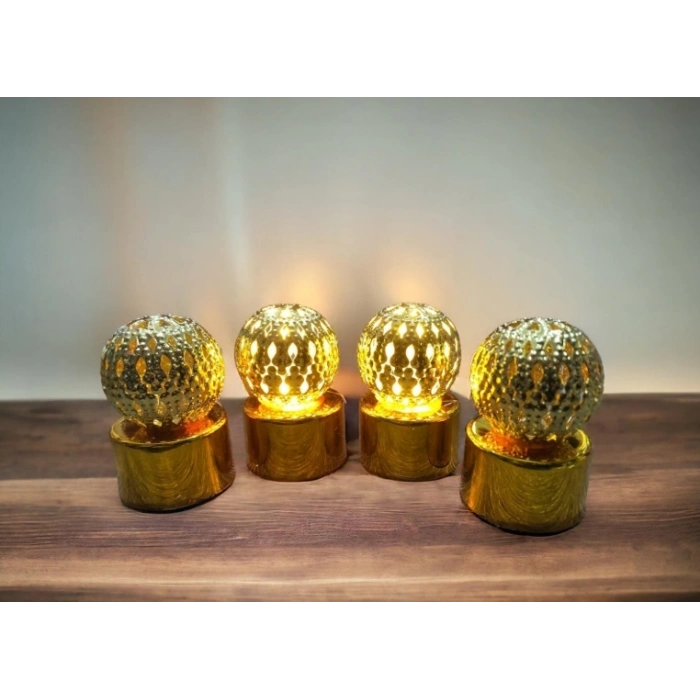 12li  Ramazan Ayaklı Led Işık Gold Renk Gün Işığı Mz6200-232