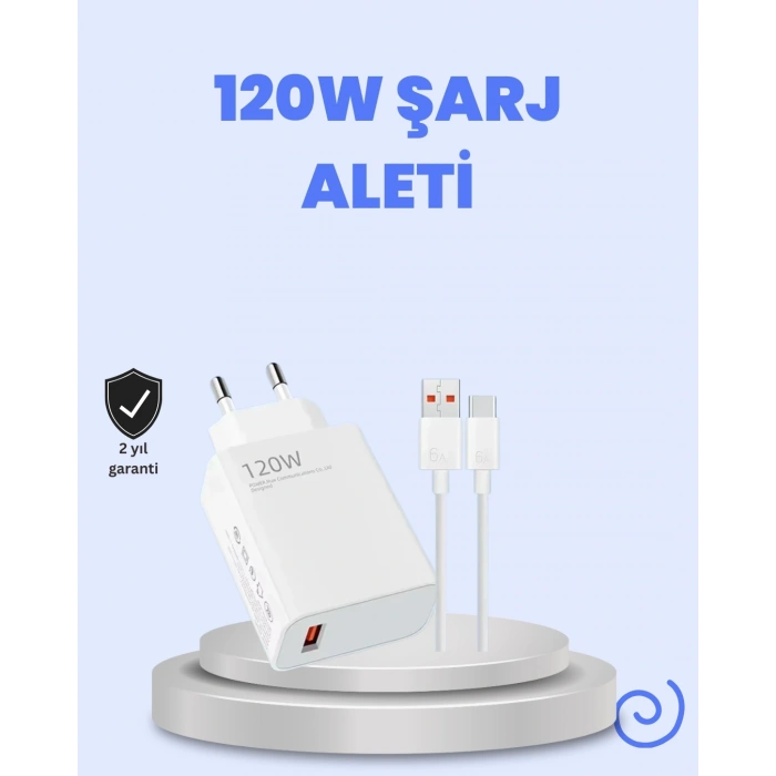 120 Watt Turbo Şarj Cihazı  Redmi Note 10 11 12 Uyumlu