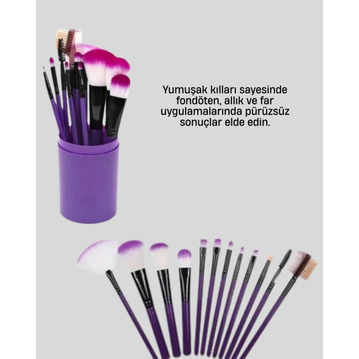 12’li Profesyonel Makyaj Fırça Seti Ultra Yumuşak Sen Kıllı
