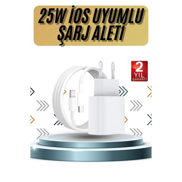 15/pro/pro Max 20w İos Uyumlu Hızlı Şarj Aleti Adaptörlü Beyaz