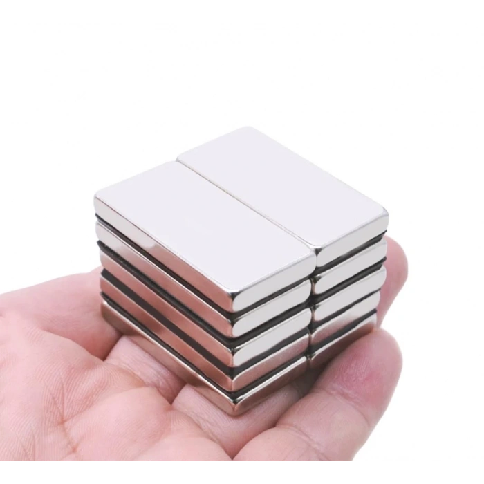 2 Adet 40x20x5mm Neodyum Magnet Güçlü N35 Mıknatıs Köşeli Nikel Kaplama