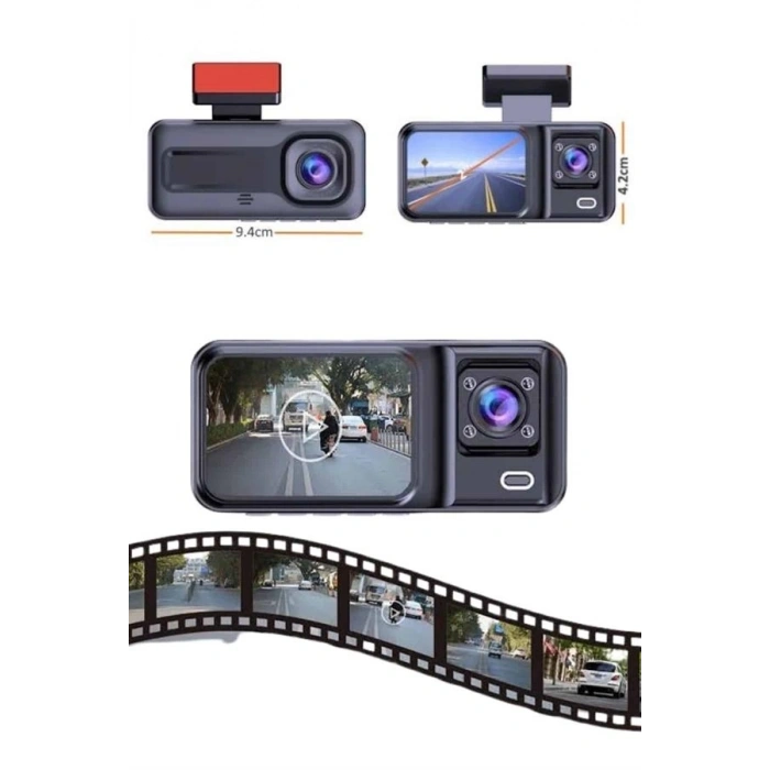 2 İnç Araç İçi Kameralı Ekran 1080p Full Hd Kaliteli Hafıza Kart Destekli