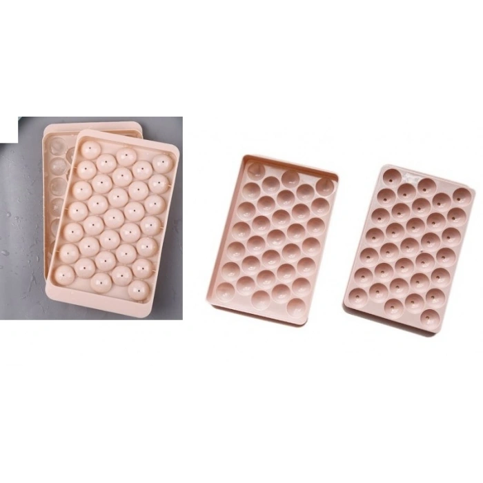 2 Li Buz Kalıbı 33 Bölmeli Kristal Küre Buzluk  Mini Yuvarlak Buz Kalıbı (599)