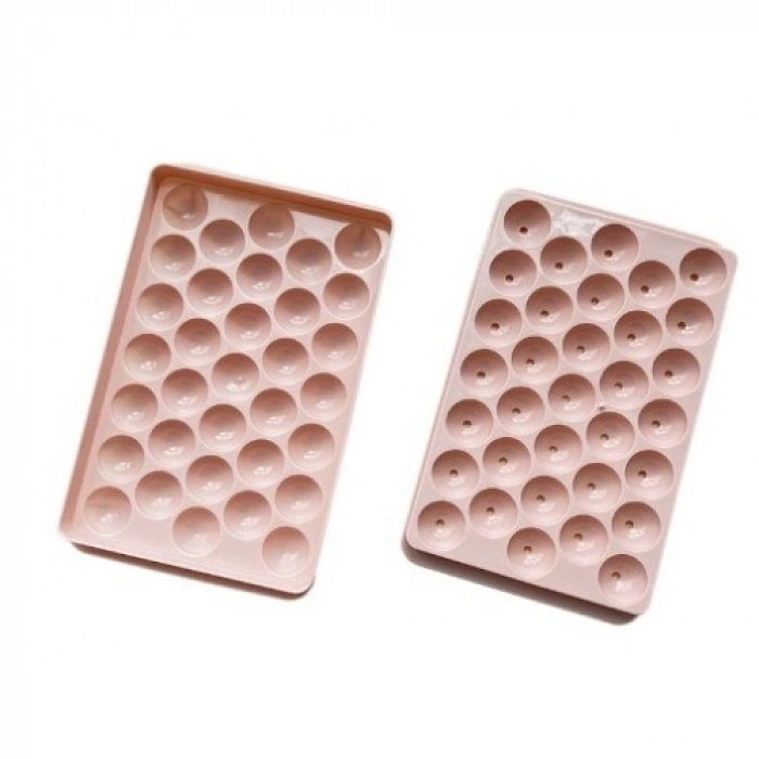 2 li Buz Kalıbı 33 Bölmeli Kristal Küre Buzluk - Mini Yuvarlak Buz Kalıbı (599)