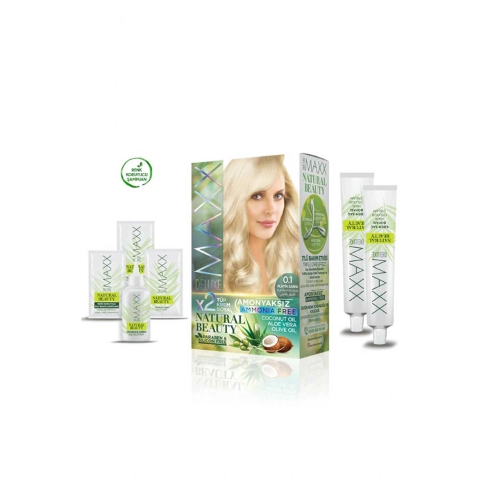 2 Paket Natural Beauty Amonyaksız Saç Boyası 0.1 Platin Sarısı (599)