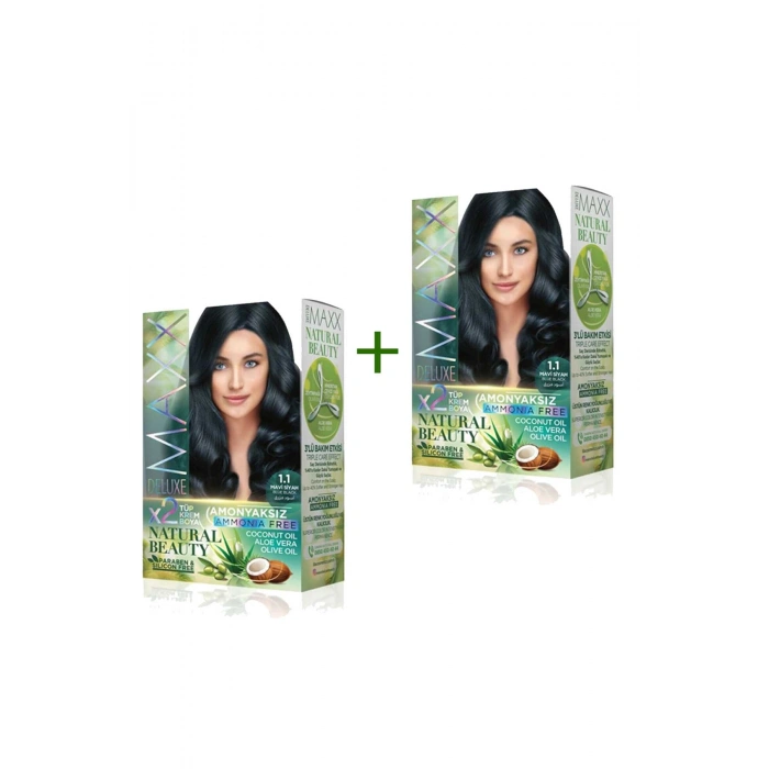 2 Paket Natural Beauty Amonyaksız Saç Boyası 1.1 Mavi Siyah (599)