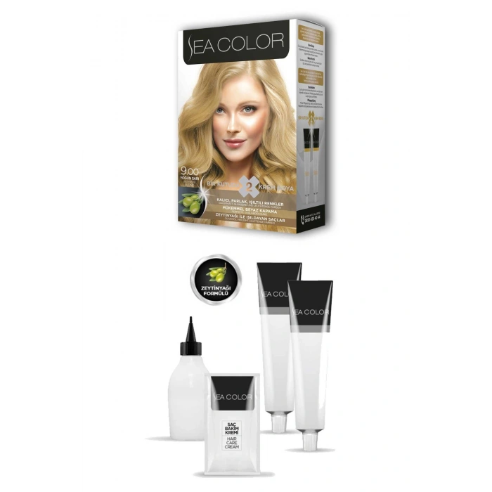 2 Tüp Krem Saç Boyası Seti Yoğun Sarı No:9.00 (599)