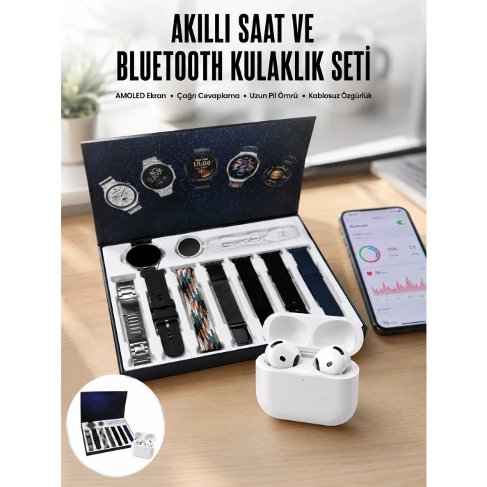 2025 Model Akıllı Saat Ve Yeni Nesil Pro Bluetooth Kulaklık Anc Özelliği