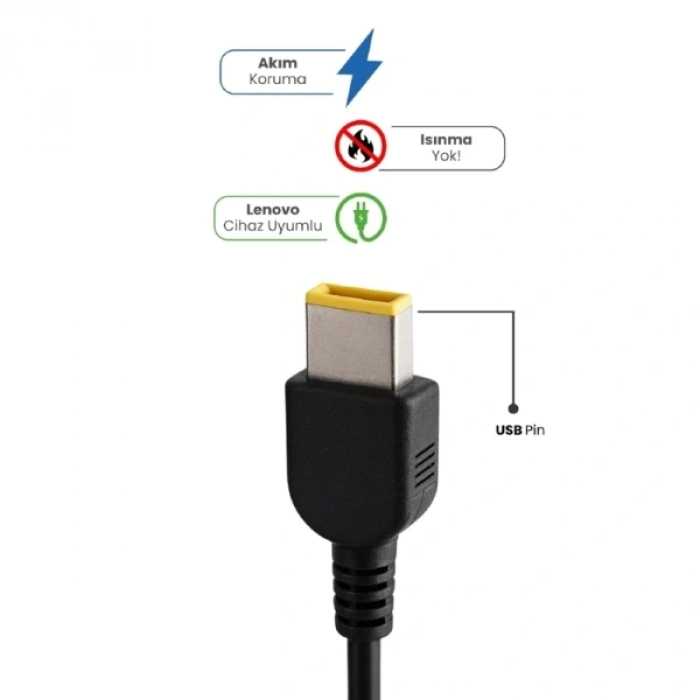 20v 4.5a Usb Pin 90w Lenovo İçin Laptop Adaptör