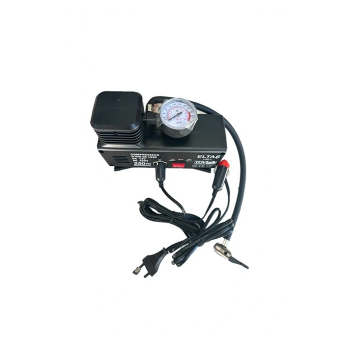 220 Volt-12 Volt 250 Psi Psi Kompresör Lastik Hava Şişirme Oto Pompası Fişli Çakmaklıklı