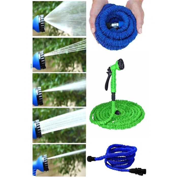 22.5 Metre Uzayan Bahçe Sulama Araç Yıkama Hortumu 7 Kademeli Başlık