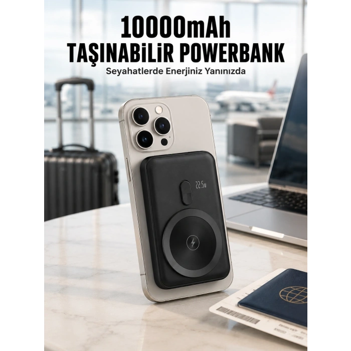 22.5w Hızlı Şarj Destekli Manyetik Powerbank Kompakt Tasarım Yeni Nesil