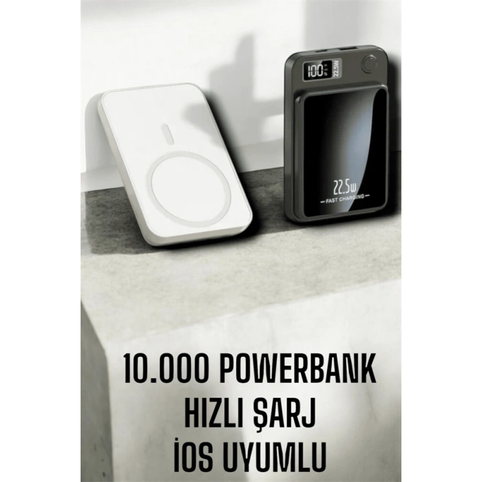 22.5w Magsafe Kablosuz Şarjlı Powerbank Dijital Ekran Ve Hızlı Şarj