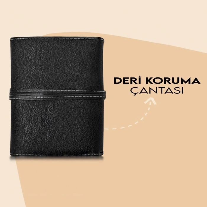 24lü Profesyonel Deri Çantalı Makyaj Fırça Seti