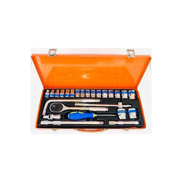 25 Parça 1/2 Lokma Seti Chrome Vanadium Parlak