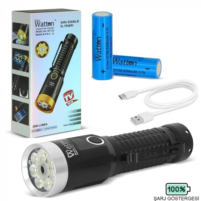 2800 Lümen Özel Seri Yeşil Lazer Özellikli Mıknatıslı  Wt-735