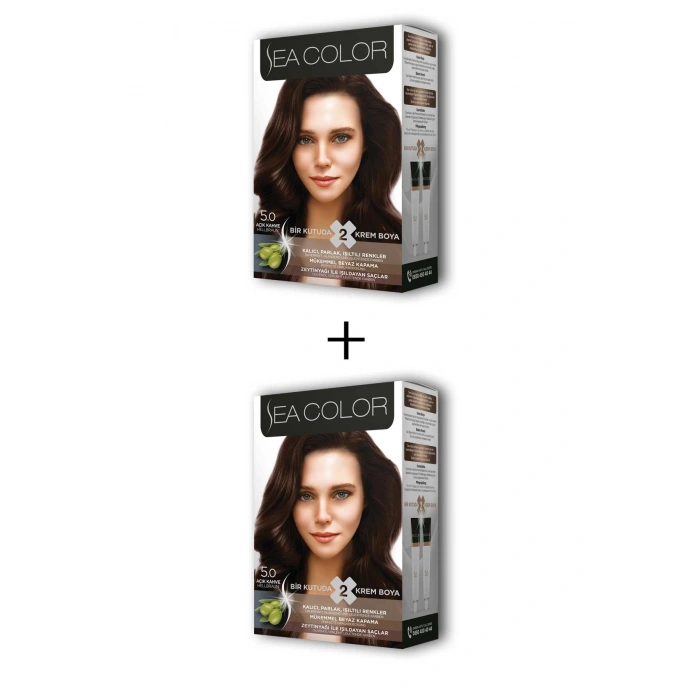 2X2 Tüp Krem Saç Boyası Seti Açık Kahve No:5.0 (599)