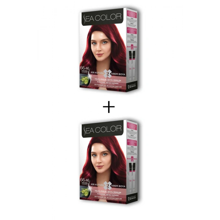 2X2 Tüp Krem Saç Boyası Seti Ateş Kızılı No:66.46 (599)