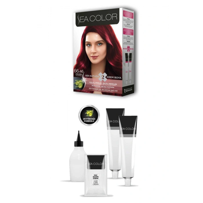 2X2 Tüp Krem Saç Boyası Seti Ateş Kızılı No:66.46 (599)