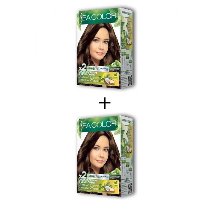 2X2 Tüp Krem Saç Boyası Seti Çikolata Kahve No:6.7 (599)