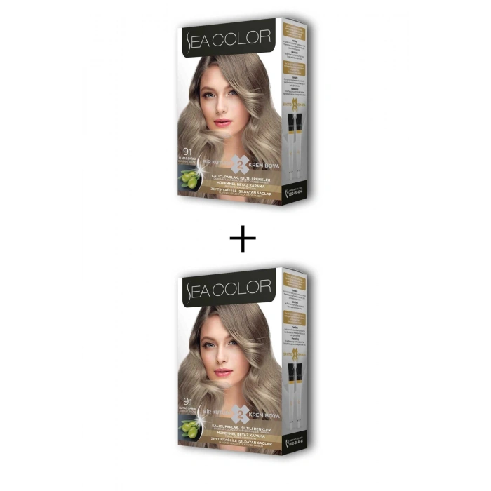 2X2 Tüp Krem Saç Boyası Seti Elmas Sarısı No:9.1 (599)