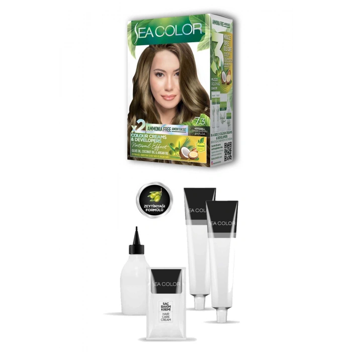 2X2 Tüp Krem Saç Boyası Seti Fındık Kabuğu No:7.3 (599)