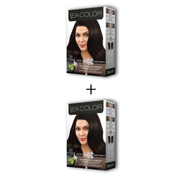 2X2 Tüp Krem Saç Boyası Seti Koyu Kahve No:3.0 (599)