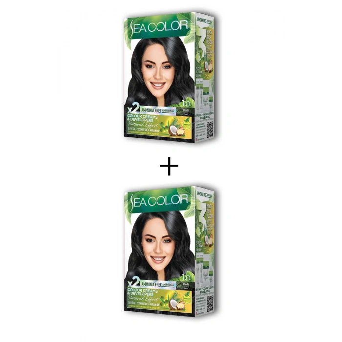 2X2 Tüp Krem Saç Boyası Seti Siyah No:1.0 (599)