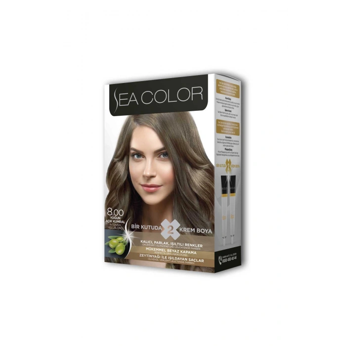 2X2 Tüp Krem Saç Boyası Seti Yoğun Açık Kumral No:8.00 (599)