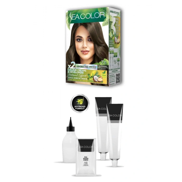 2X2 Tüp Krem Saç Boyası Seti Yoğun Küllü Kumral No:7.11 (599)