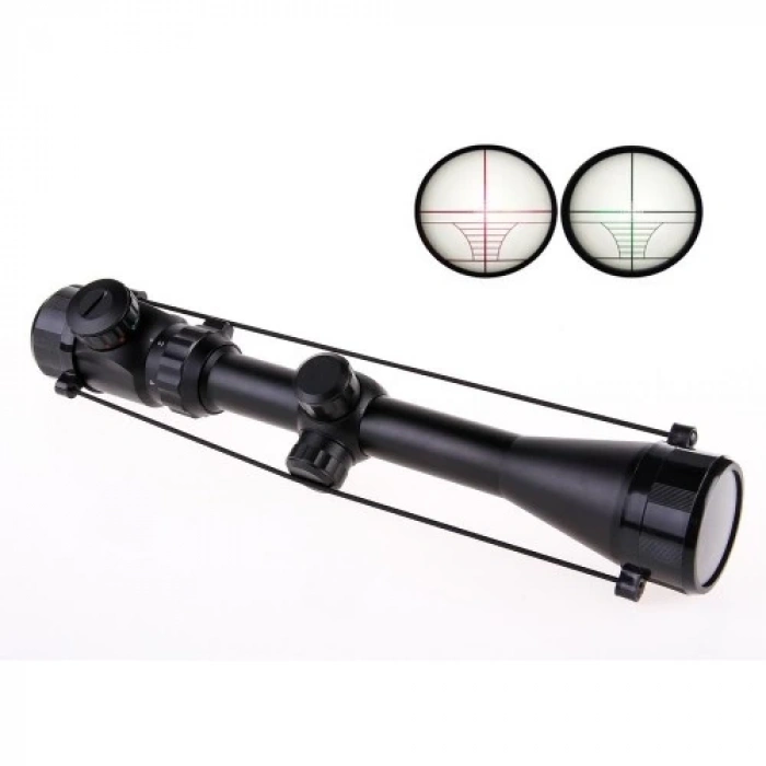 3-9x40 Zoomlu Çıft Işıklı Av Tüfeği Dürbünü  Montaj Kelepçeli