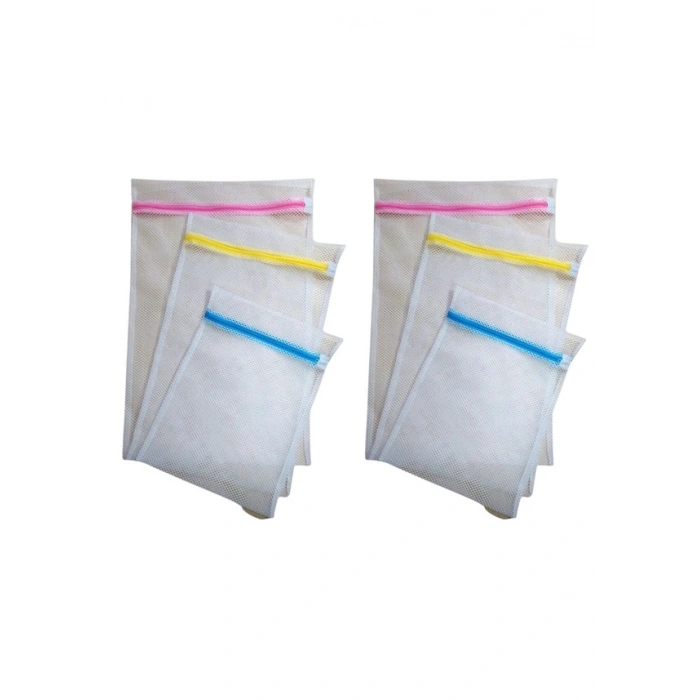 3lü Çamaşır Yıkama Filesi Set Renkli Fermuarlı Pratik Çamaşır Yıkama Filesi Seti 3 Boy (599)
