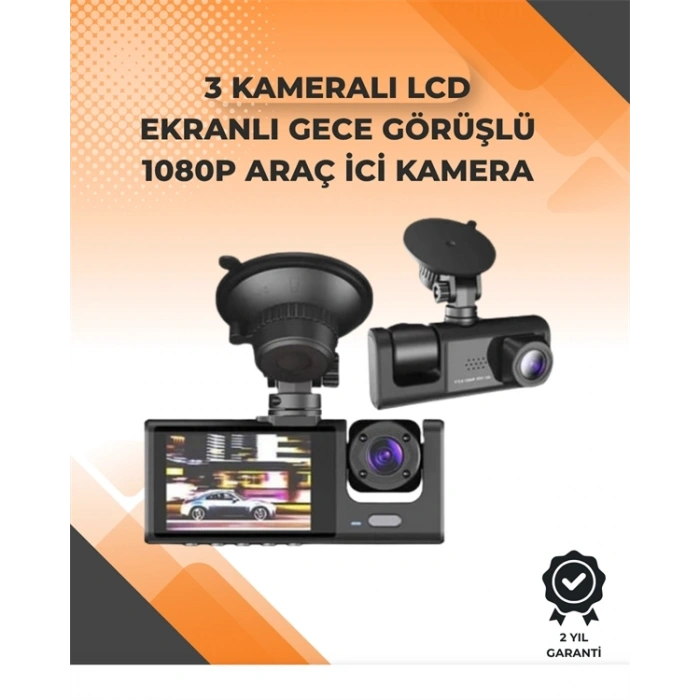 3 Kameralı Dashcam Sistem – Geri Görüş Yardımı, Park Koruması Ve G-sensör