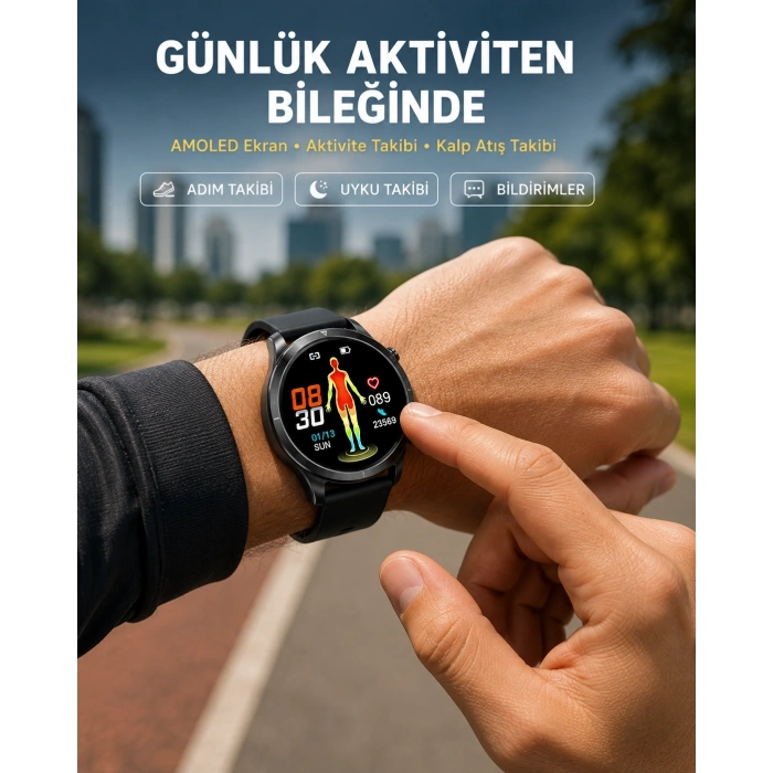3 Kordonlu Amoled Akıllı Saat – Sağlık Takipli