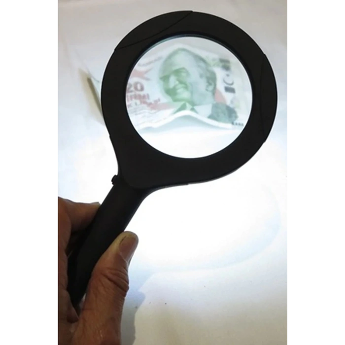 3 Ledli Işıklı El Büyüteci 250 Lümen Beyaz Işık Büyüteç 3x Zoom Tamirci Büyüteç Wt374