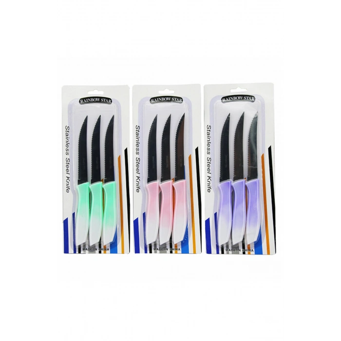 3lü Tırtıklı Meyve Bıçağı 1 Adet-CLKN-1869 (599)