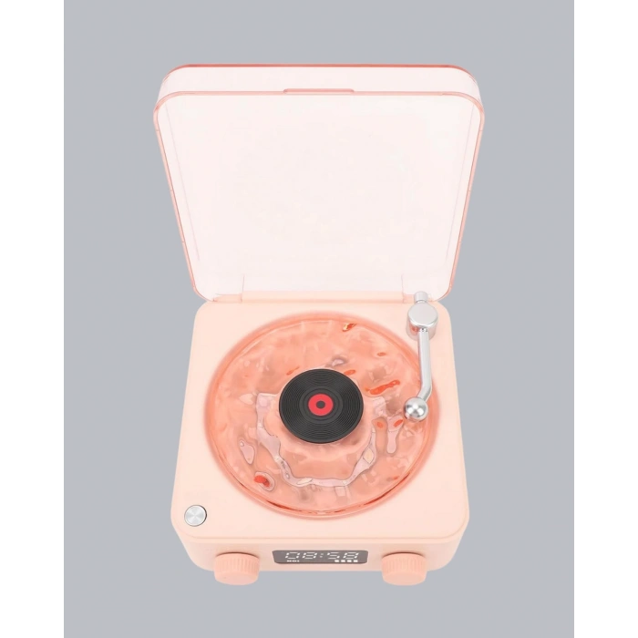 3-ü-1 Gece Işığı Bluetooth Hoparlör Ve Dijital Saat Vintage Plak Çalar Tasarımlı