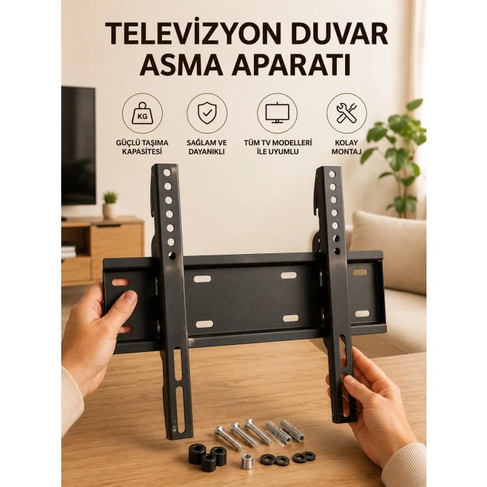 32-55 İnç Uyumlu 40 Kg Taşıma Kapatiseli Televizyon Duvar Asma Aparatı