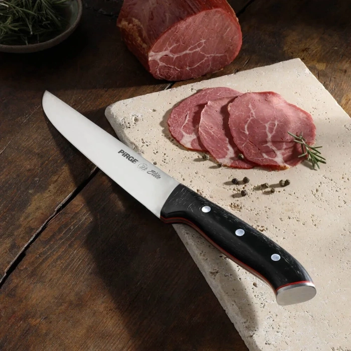 32103 Elite Kurban, Kasap Bıçağı 19 Cm - Kahverengi Perçinli Kompozit Sap