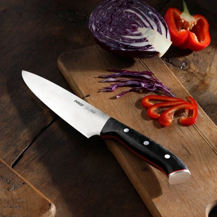 32160 Elite Şef Bıçağı 19 Cm - Perçinli Kahverengi Kompozit Sap