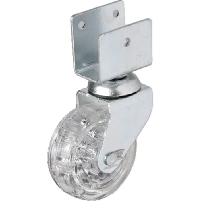 328 - 50x20 Mm Şeffaf Makaralı Kısa U Tablalı Teker 4 Adet