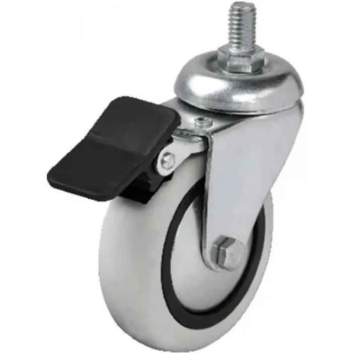 354 - 75x25 Mm Pvc Makaralı Vidalı Frenli Teker 4 Adet