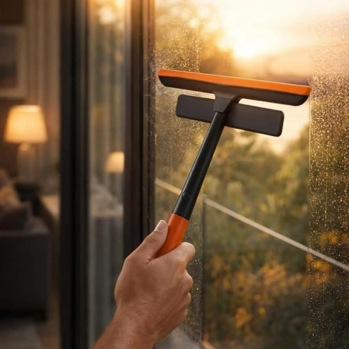 360 Derece Oynar Çift Başlıklı Çekçek Cam Temizleme Atı