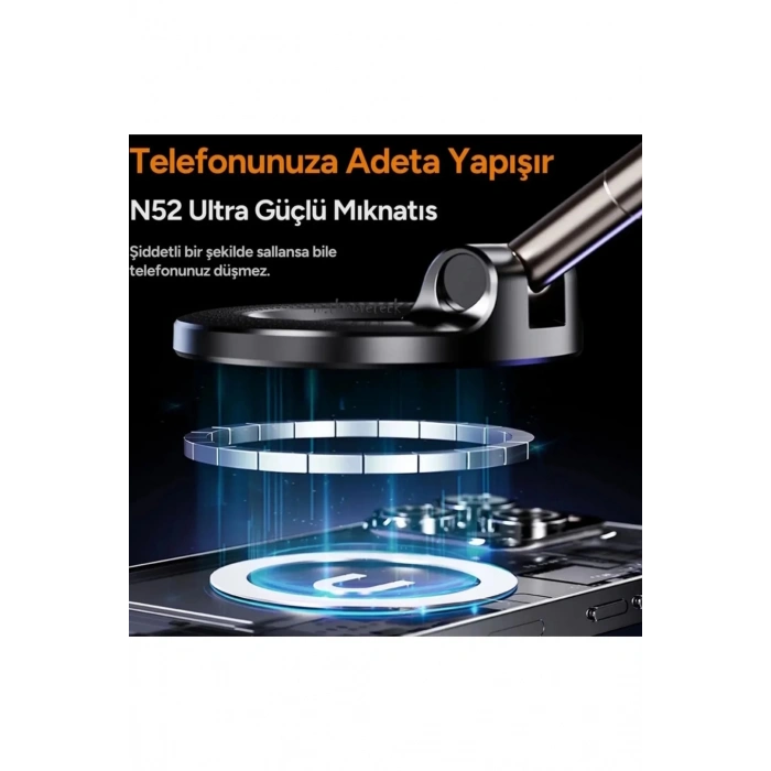 360 Dönebilen Ayarlanabilir Araç Içi Tutucu Kullanılabilen Vakumlu K007 Magsafe Telefon Tutucu