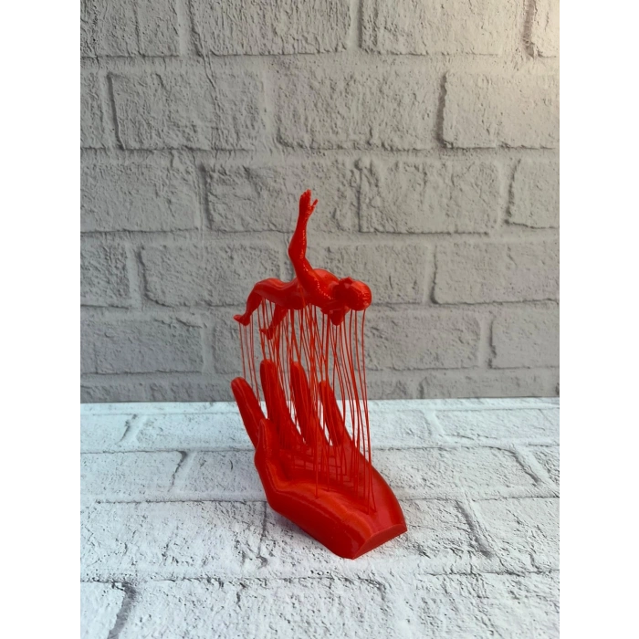 3d El Formlu İnsan Figürü Kırmızı Soyut Tasarım Dekoratif Biblo 12x18 Cm