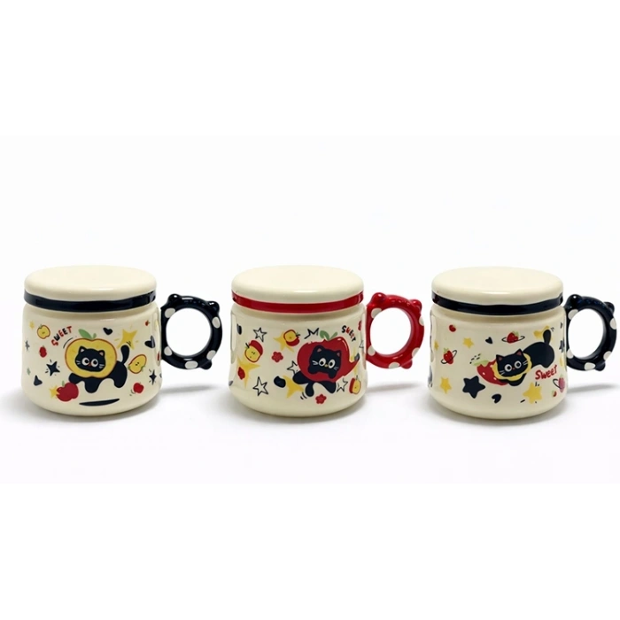 3d Kedi Figürlü Kapaklı Kupa Bardak Alk5035