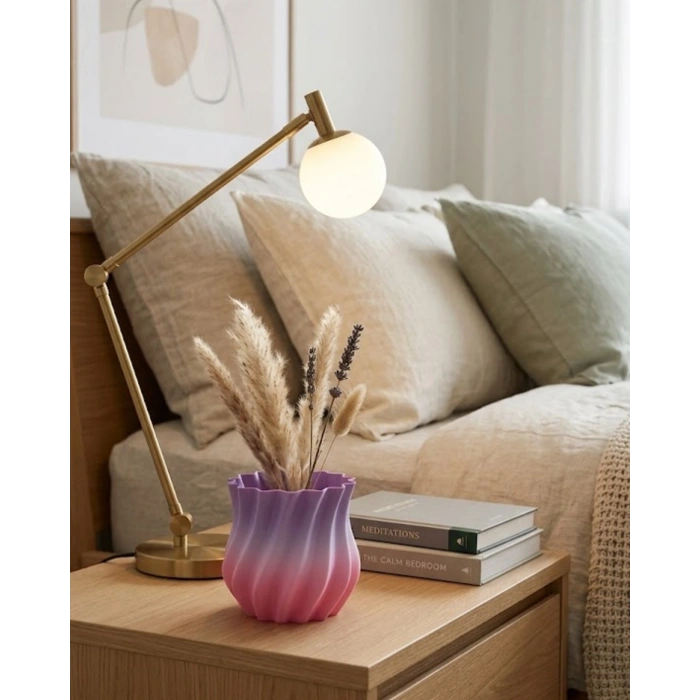 3d Kıvrımlı Vazo Pembe