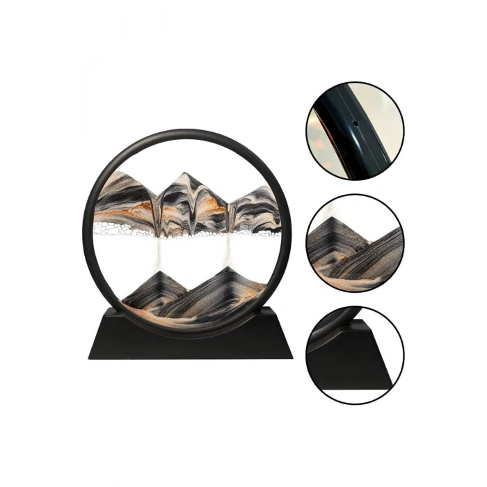 3d Led Işıklı Kum Saati Gece Lambası Hareketli Sulu Kum Saati Dekoratif