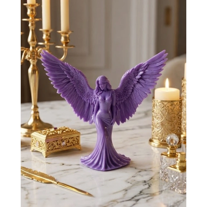3d Lila Melek İnsan Biblo Es Dekoratif Obje
